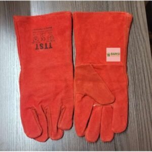 Red Leather Safety Gloves 14"