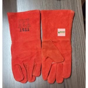 ✅ Made from 100% A-Grade Cowhide Leather for long-lasting durability. ✅ 14-Inch Extended Cuff for reliable forearm protection. ✅ Soft Inner Lining for comfort during extended use. ✅ Heat and Spark Resistant – perfect for welding and fabrication work. ✅ Double-Stitched Seams for strength and tear resistance. Red Leather Safety Gloves 14"