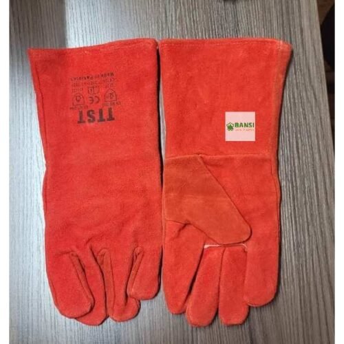✅ Made from 100% A-Grade Cowhide Leather for long-lasting durability. ✅ 14-Inch Extended Cuff for reliable forearm protection. ✅ Soft Inner Lining for comfort during extended use. ✅ Heat and Spark Resistant – perfect for welding and fabrication work. ✅ Double-Stitched Seams for strength and tear resistance. Red Leather Safety Gloves 14"