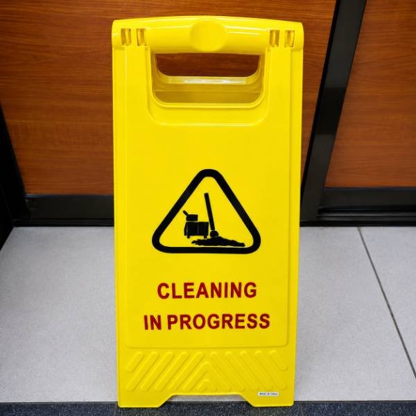 Cleaning in Progress Caution Board Kenya yellow folding cleaning warning sign